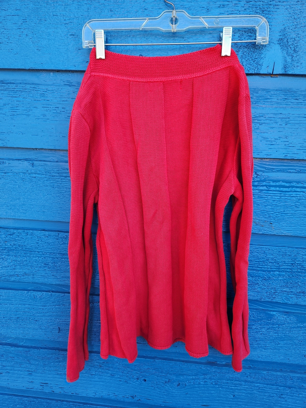 Willow Bright Red Asymmetric Button-Front Women's Cardigan - Picture 5 of 6